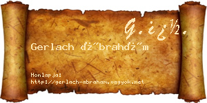 Gerlach Ábrahám névjegykártya